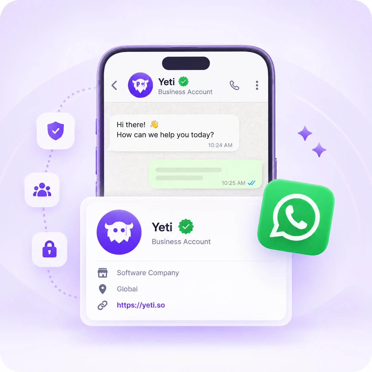 Verified green tick on WhatsApp Business profile
