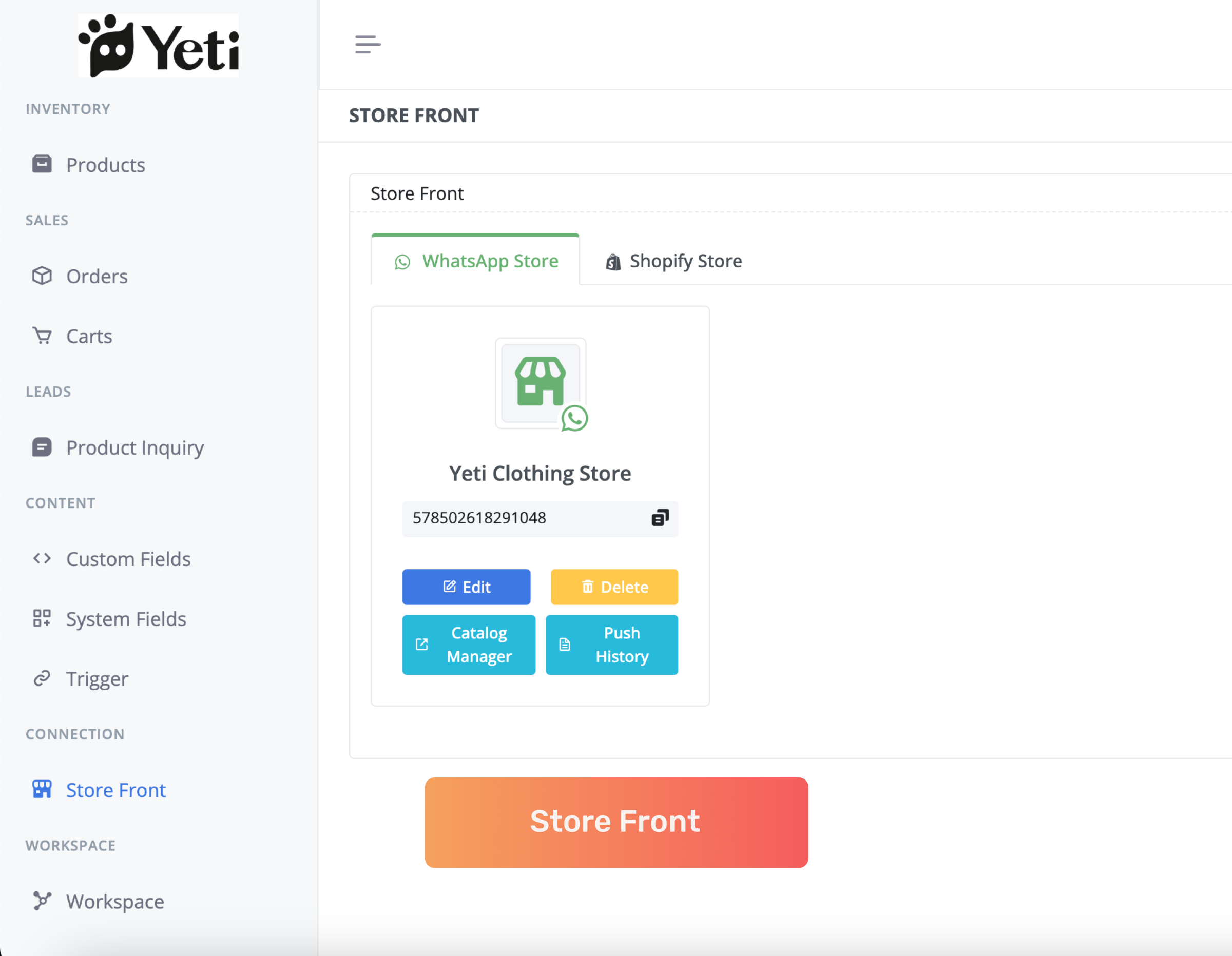 Ecommerce – Sell on WhatsApp, Instagram and Facebook 4 Store Front